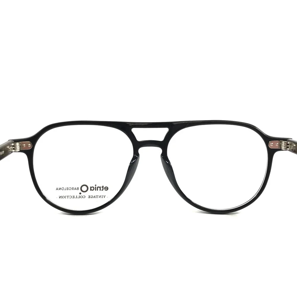 Etnia Barcelona Eyeglasses Frame ES MERCADAL BK Black Aviator Full Rim 52-17-145